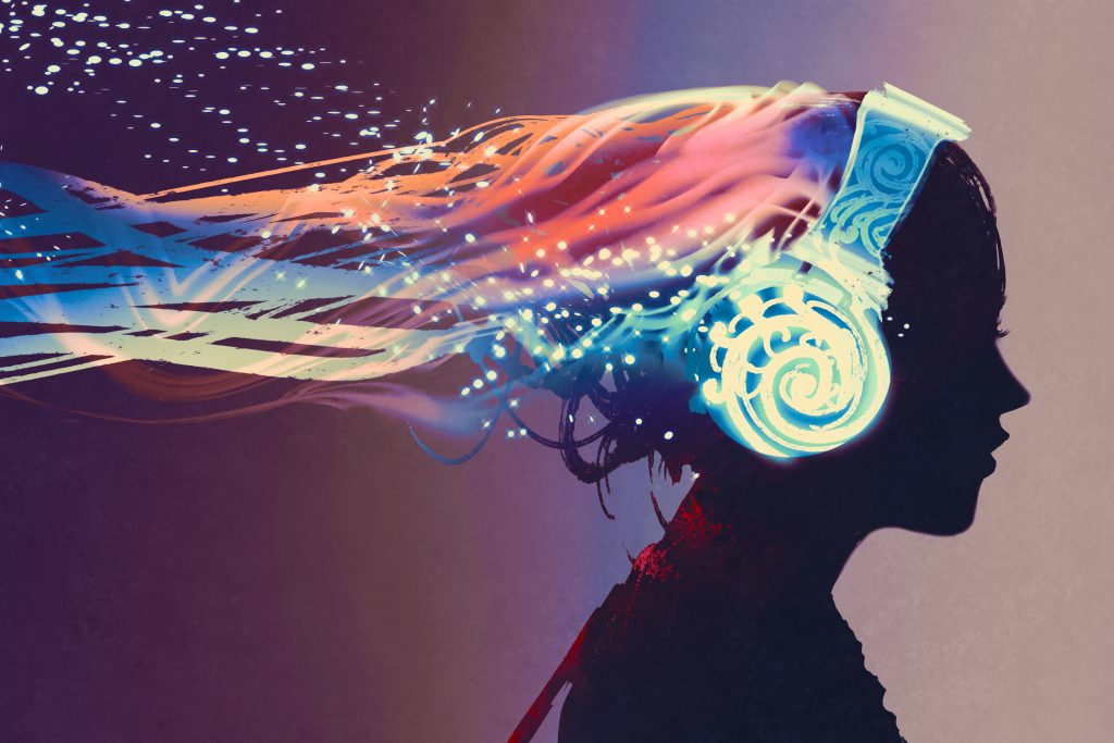 Image of woman with headphones